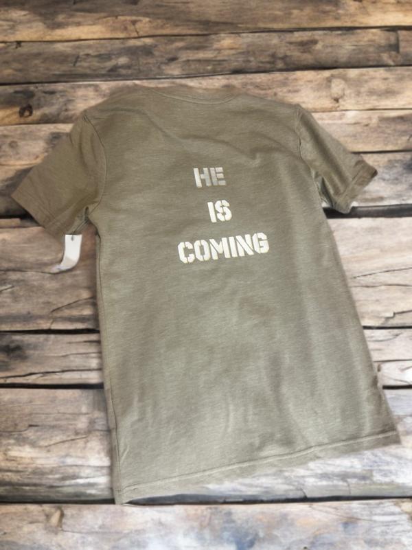 full view of back side of maranatha tshirt