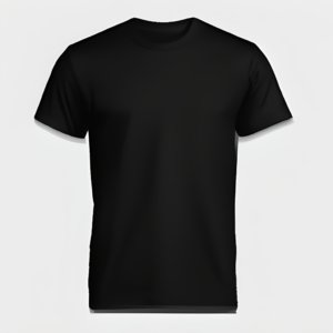 black plain t-shirt front view