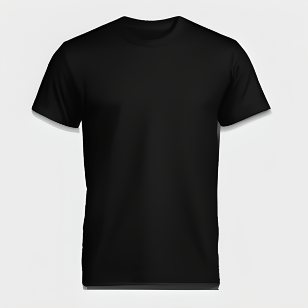 black plain t-shirt front view