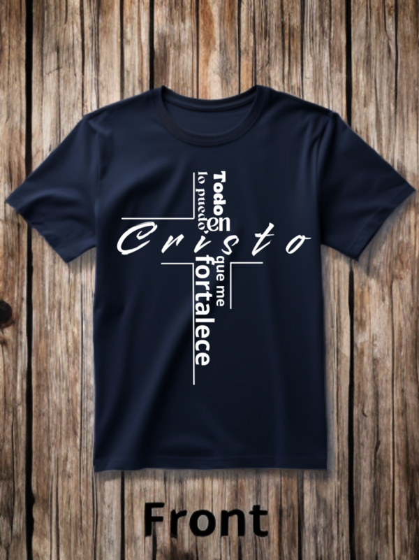 dark blue t-shirt front view