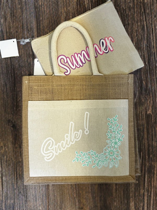 Smile bag with a small bag inside for summer
